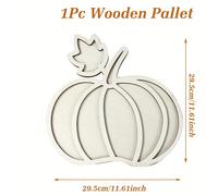 TEMU 1pc Bandeja de Servir con Forma de Calabaza - Decoración de Acción de Gracias en Madera Reciclada, Exhibición de Vajilla sin Baterías para el Hogar, Fiestas , Adorno de Mesa con Floral, Natural