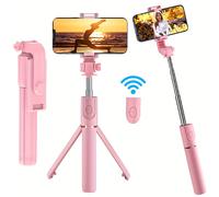 TEMU 1pc Bastón para Selfies con Soporte para Teléfono, Extensible, Tripode para Smartphone con Control Remoto Inalámbrico, Rotación 360°, para Viajes, Compatible con iPhone/Samsung/Smartphones