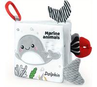 TEMU 1pc BBSKY Libro de tela para bebés con de animales 3D, y libro de cartón, anti-desgarro, material de poliéster de BPA para aprendizaje y desarrollo - y