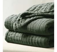 TEMU 1pc BEEWEED Cubrecama de Gasa de Algodón de 6 Capas con Arrugada Vintage - y Transpirable para Todas , Adecuado para Adultos, y , Lavable a Máquina, 82.7 pulgadas * 63 pulgadas