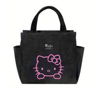 TEMU 1pc Bolsa de Almuerzo Aislada Hello Kitty Poliéster Cuadrada Anime Temática Cooler Tote con Características Manuales, Lavable a - Porta Almuerzo Térmico para Picnic, Sin . JMSKDBDBC839