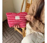 TEMU 1pc Bolsa de Cosméticos de Gran Capacidad, Diseño de Rayas y Puntos Coloridos, Estuche de Maquillaje para Viaje y Uso al , Organizador de Artículos de Tocador Lavable a