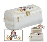 TEMU 1pc Bolsa de Cosméticos de y la Bestia de Disney - Estuche para Maquillaje con Cierre de Cremallera, Organizador de Viaje para Mujeres, Regalo de Pascua para Ella, Bolsa de Viaje para Maquillaje
