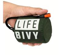 TEMU 1pc Bolsa de dormir de primeros auxilios con película de aluminio, protección contra el frío, bolsa de dormir con bolsa de almacenamiento para emergencias al