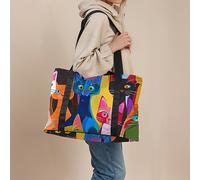 TEMU 1pc, Bolsa De Viaje De Gran Capacidad Con De Gato Extraño De Dibujos Animados Impreso, Bolso De Para Yoga De Gimnasio Deportivo Y De Fitness, Bolsa De Noche De Y Organizador De Equipaje