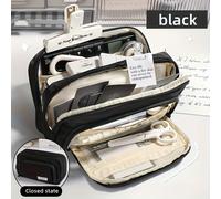 TEMU 1pc Bolso de Plumas Grande Capacidad - Estuche Espacioso para Oficina, , Hombres y Mujeres Adultos - Neceser Portátil Regalo Eid Mubarak