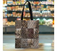 TEMU 1pc Bolso Tote de Diseño Patchwork Estampado 2D Leopardo Cebra, Espacioso y Duradero para Compras, Viajes y Uso Diario con Único, Bolso Casual para Adolescentes