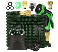 TEMU 1pc Boquilla de Manguera de Jardín Retráctil con Tubo de Extensión, Rociador de Presión, Manguera de Riego Retráctil en Longitudes de 25ft, 50ft, 75ft, 100ft y 125ft