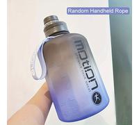 TEMU 1pc Botella de redonda de 2.2L/77.93OZ de gran capacidad, plástico, degradado, portátil, reutilizable, sin PVC, con caña, para fitness, al , lavable a