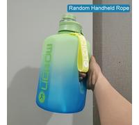 TEMU 1pc Botella de redonda de 2.2L/77.93OZ de gran capacidad, plástico, degradado, portátil, reutilizable, sin PVC, con caña, para fitness, al , lavable a