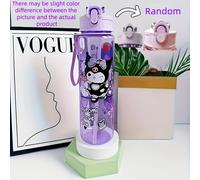 TEMU 1pc Botella Deportiva Transparente de Sanrio Hello Kitty/My Melody/Cinnamoroll/Kuromi 800ml/27oz, , Portátil, Antigolpes, con , Ideal para Deportes, Jogging, Regalo para Ella, Regalo de