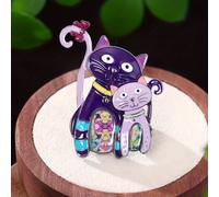 TEMU 1pc Broche de Gato, Pin Único con Tema Animal para Mujeres, Accesorio Elegante o Regalo Ideal para Vestidos, Trajes y Corsages, Versátil, Decorativo, Esmaltado, Joyería de Aleación de