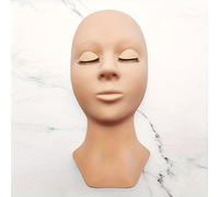 TEMU 1pc Cabeza de maniquí de entrenamiento natural con kit de párpados, suministros para práctica profesional, cabeza de maniquí de pestañas para extensión de pestañas para principiantes