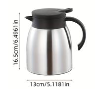 TEMU 1pc Cafetera de Acero Inoxidable con Infusor de Té, Hervidor Térmico de Pared con Aislamiento al Vacío, Jarra Térmica de 1.0L para Uso Doméstico, No Requiere Electricidad