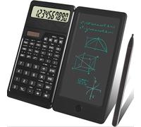 TEMU 1pc Calculadora plegable con energía solar y bloc de escritura a , pila de botón no recargable, contador de funciones portátil para de contabilidad,