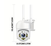 TEMU 1pc cámara de seguridad WiFi exterior con seguimiento automático pan tilt, CCTV audio 355° HD, color , detección de movimiento AI , intercomunicación bidireccional, cámara panorámica 2.4GHz