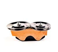 TEMU 1pc Campana Agitadora de - Tambor de Dedo de Madera con Campanas de Metal para Acompañamiento, Instrumento de Percusión Africano en Caqui/Negro, Accesorios para Tambor
