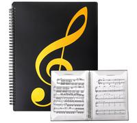 TEMU 1pc Carpeta de con Anillas para Partituras, Organizador de Archivos Musical, de Almacenamiento Tamaño A4 Negra con 40 Bolsillos