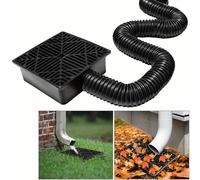 TEMU 1pc Catch Basin Downspout, Adaptador De Tubería De Drenaje, Tubería De Alcantarillado Al Aire Libre, Extensor De Bajante, Manguera De Drenaje De Canalón Expandible