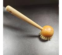 TEMU 1pc Cepillo de Fregado de Platos de Mango de Bambú de Calidad con Cerdas Rígidas - para Ollas de Hierro Fundido y Limpieza de Cocina, Diseño Duradero de Madera, Ideal para Uso Doméstico y