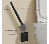 TEMU 1pc Cepillo de Inodoro Flexible con Mango Largo - Secado Rápido y Fácil Limpieza Accesorios de Baño