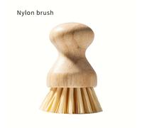 TEMU 1pc Cepillo de Madera para Lavar Platos con Mango de , Estropajo de Sisal para Sartenes Antiadherentes, Cepillo de para Hogar