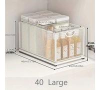 TEMU 1pc Cesta de almacenamiento plegable extraíble de cocina, cesta de almacenamiento de metal tipo cajón interior de armario, estante de botellas de condimentos de cocina