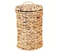 TEMU 1pc Cesta de Basura Artesanal Rústica - de Residuos Tejido Beige/Marrón, Forma Cilíndrica para Sala, Oficina o Cocina - Organizador Decorativo , Material Natural, Trenzado Duradero, Compra