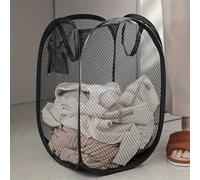 TEMU 1pc Cesto de Lavandería Plegable con - Colapsible de Malla, Diseño Rectangular Transpirable para Almacenamiento en Baño y Dormitorio, Cesta de Ropa de Tela de Cáñamo Duradera