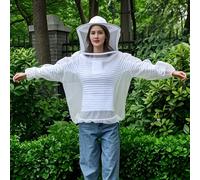 TEMU 1pc Chaqueta Blanca - Unisex de fibra de poliéster transpirable, con gorro, ideal para camping al , pesca, running y deportes de montaña/deportes exteriores