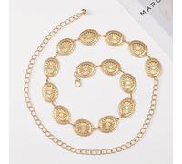 TEMU 1pc Cinturón de Cadena Metálica Vintage Bohemio para Mujer - Cinturón Ajustable con Cadenas para Vestidos, Faldas, Conjuntos - Accesorio de Capas para Uso Diario o Formal (Sin Recubrimiento)