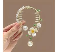 TEMU 1pc Clip para el Cabello de Perla Falsa Vintage, Pasador Metálico para , Accesorio Elegante y para Mujeres, Estilo con Perlas , Regalo Ideal de , Adecuado para Uso Diario y San Valentín
