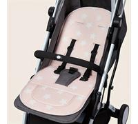 TEMU 1pc Cojín para Cochecito Rosa Estrella - Forro y Transpirable, Ajuste Universal para Carrito - Superficie de Fibra de Poliéster, Diseño Divertido, , Accesorio Lindo, Correa , Regalo Ideal