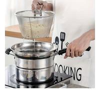 TEMU 1pc Colador de Acero Inoxidable - Herramienta de Cocina Versátil para Drenaje y Filtración - para Cocinar, Freír y al Vapor