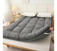 TEMU 1pc Colchón Topper y Estampado a Cuadros, Estilo Japonés Futon Plegable, Adecuado para Suelo o Tatami, Todo el Año, Otoño e Invierno
