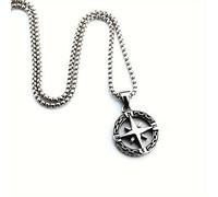 TEMU 1pc colgante, diseño de de acero inoxidable de un , estilo casual, cadena de accesorio de color plateado, no magnético