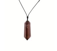 TEMU 1pc Colgante Hexagonal de Punta, Piedra Natural Pulida, Collar Elegante Tejido a , Ideal para Uso Diario y Regalos