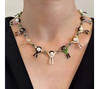 TEMU 1pc Collar Bohemio a con Cuentas Múltiples y Perlas de & Dijes Coloridos - Cadena Bañada en para Mujeres, Joyería para a Día y Vacaciones, Regalo del Día de la