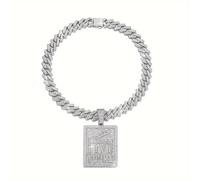 TEMU 1pc Collar con Colgante "" Hip Hop, Cadena Sólida de 15mm, Joyería Bling para