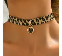 TEMU 1pc Collar Corto de Terciopelo con Estampado de Leopardo, y Minimalista para Mujer, Ideal para Uso Diario y Vacaciones, Otoño e Invierno