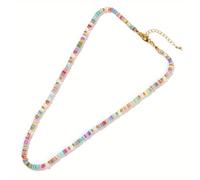 TEMU 1pc Collar de Cadena de Moda para Mujer, Estilo Bohemio con Cuentas Tejidas a , Cristal y Piedra Natural, Elegante Regalo de Vacaciones y para Mujeres y Queridos, Ideal para Uso Diario