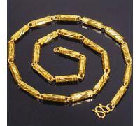 TEMU 1pc Collar de Hombre Dorado Plateado Hexagonal de Personalidad que no se Desvanece, Collar de Oro Dominante de Clavícula