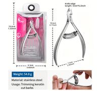 TEMU 1pc Cortauñas De Cutícula, Pinzas De Acero Inoxidable, Empujador De Piel , Tijeras De Eliminación De Piel , Herramientas De Manicura