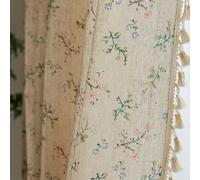 TEMU 1pc Cortina de de flores boho con borla, tratamiento de ventanas para dormitorio, oficina, cocina, , estudio, decoración del hogar