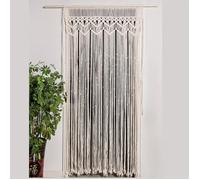 TEMU 1pc Cortina Macramé Boho con Colgante de Pared Bohemio con Cuentas - Cortina de Puerta de Fibra Macramé para Dormitorio/, Decoración Bohemia, Solo a , Estilo Ranch Boho (1 Panel)