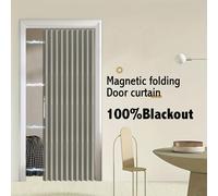 TEMU 1pc Cortina Magnética Plegable para Puerta - Totalmente Opaca, a Prueba de Viento y Aislante Térmico para Cocina, Dormitorio, Baño - Fácil Instalación, Lavable a Máquina