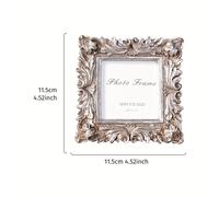 TEMU 1pc Cuadrado con de en Dorado y Plateado, Material de Resina, de Exhibición de Fotos para Escritorio, 2.5*5 pulgadas, Ideal para Decoración de Fotos en el Hogar y Accesorios de Fotografía