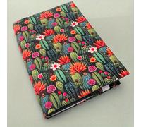 TEMU 1pc Cubierta de Libro de Tela con de Cactus y Flores Vibrantes - Regalo Ideal para , Protector de Tela Decorativo para Diario con , Decoración de Cactus
