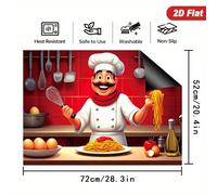 TEMU 1pc Cubierta versátil para cocinar espagueti con diseño 2D, medidas 72x52cm, para estufas, platos inducción y vitrocerámica, arañazos, fácil de limpiar, resistente al y un estético