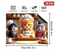 TEMU 1pc Cubierta versátil para estufas, placa de inducción y vitrocerámica con diseño 2D de lindo, mide 72x52cm, contra arañazos, fácil de limpiar, resistente al y un estético a tu cocina